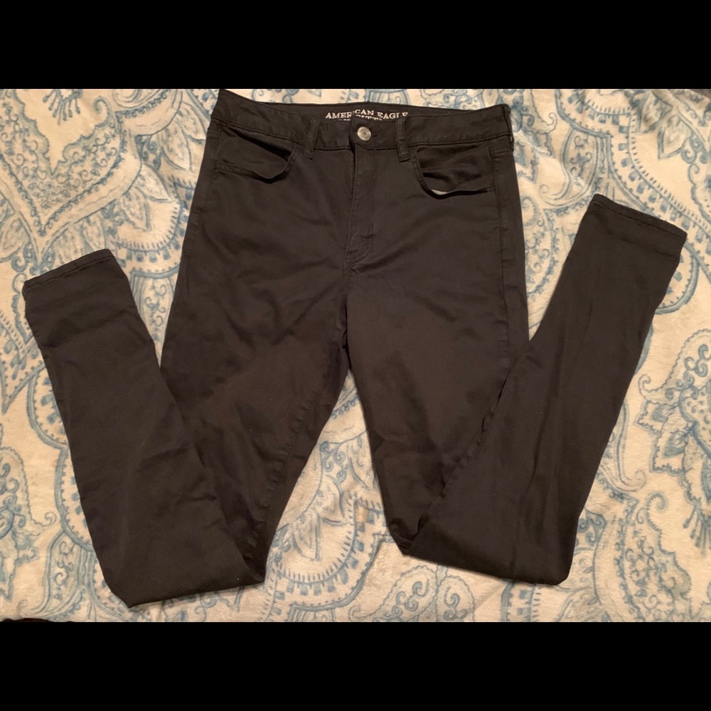 american eagle black high rise jegging